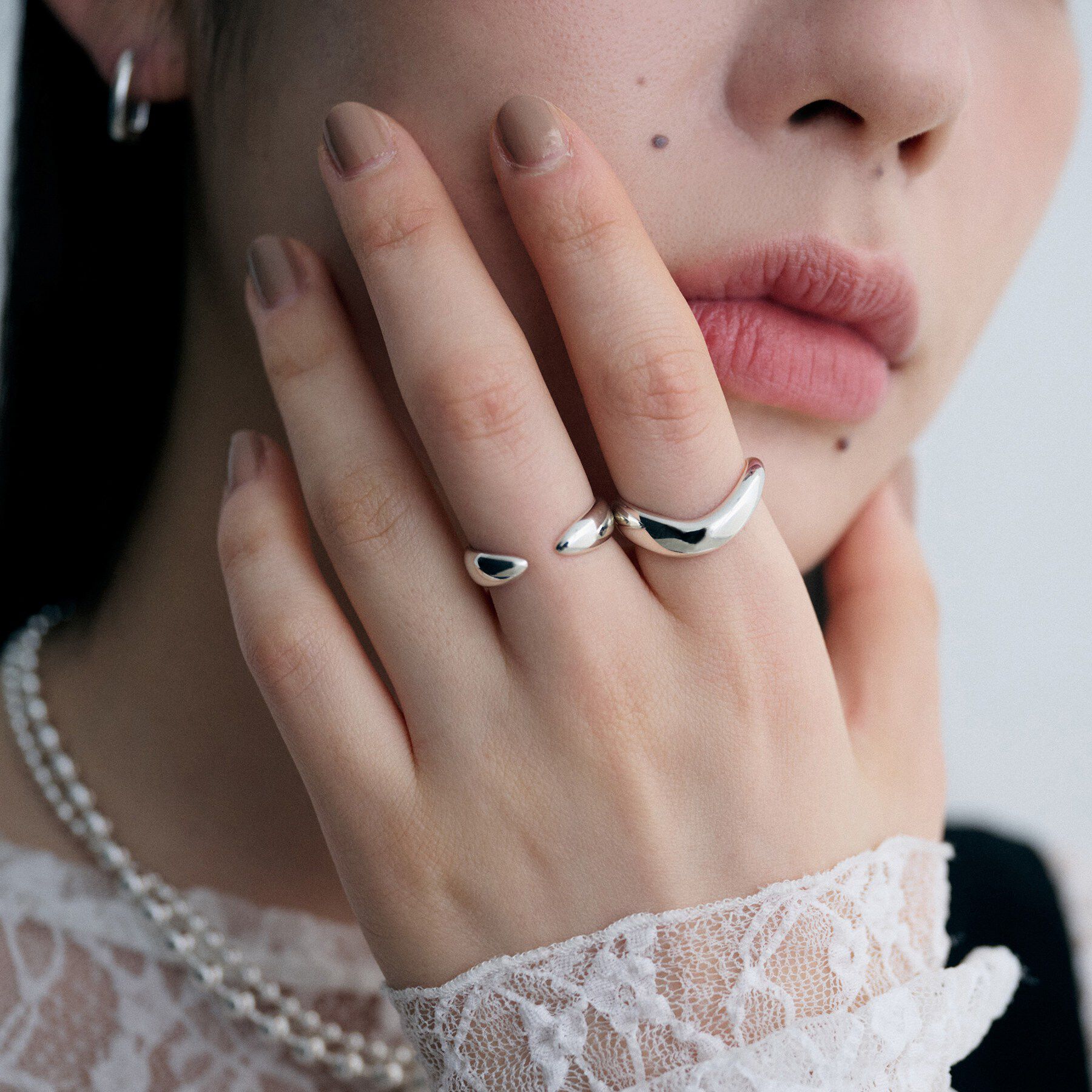 COCOSHNIK ONKITSCH「シルバー ウェーブラインリングL」|リング|