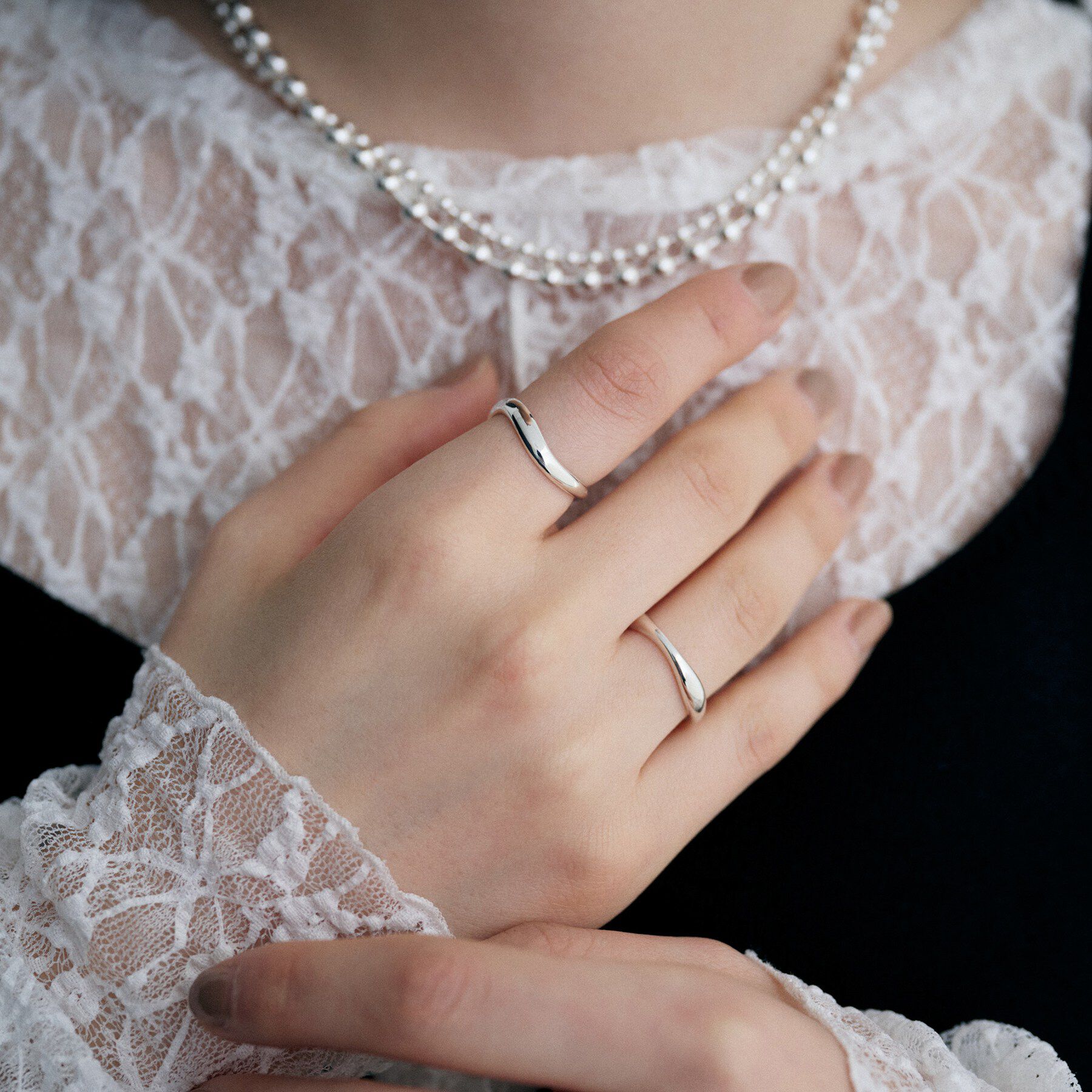 COCOSHNIK ONKITSCH「シルバー ウェーブラインリングS」|リング|