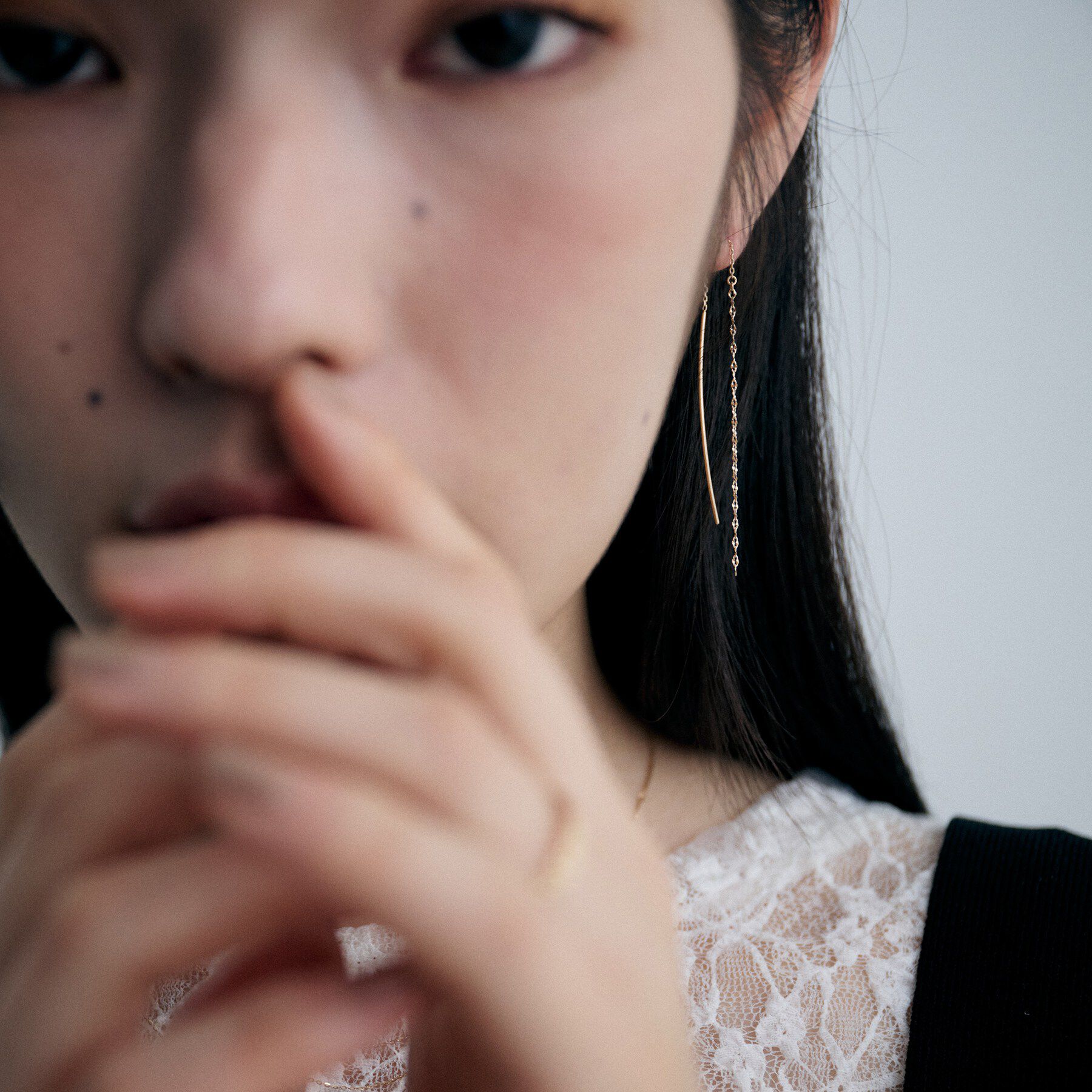 COCOSHNIK ONKITSCH「K10アーチバー モーグルチェーンピアス」|ピアス|