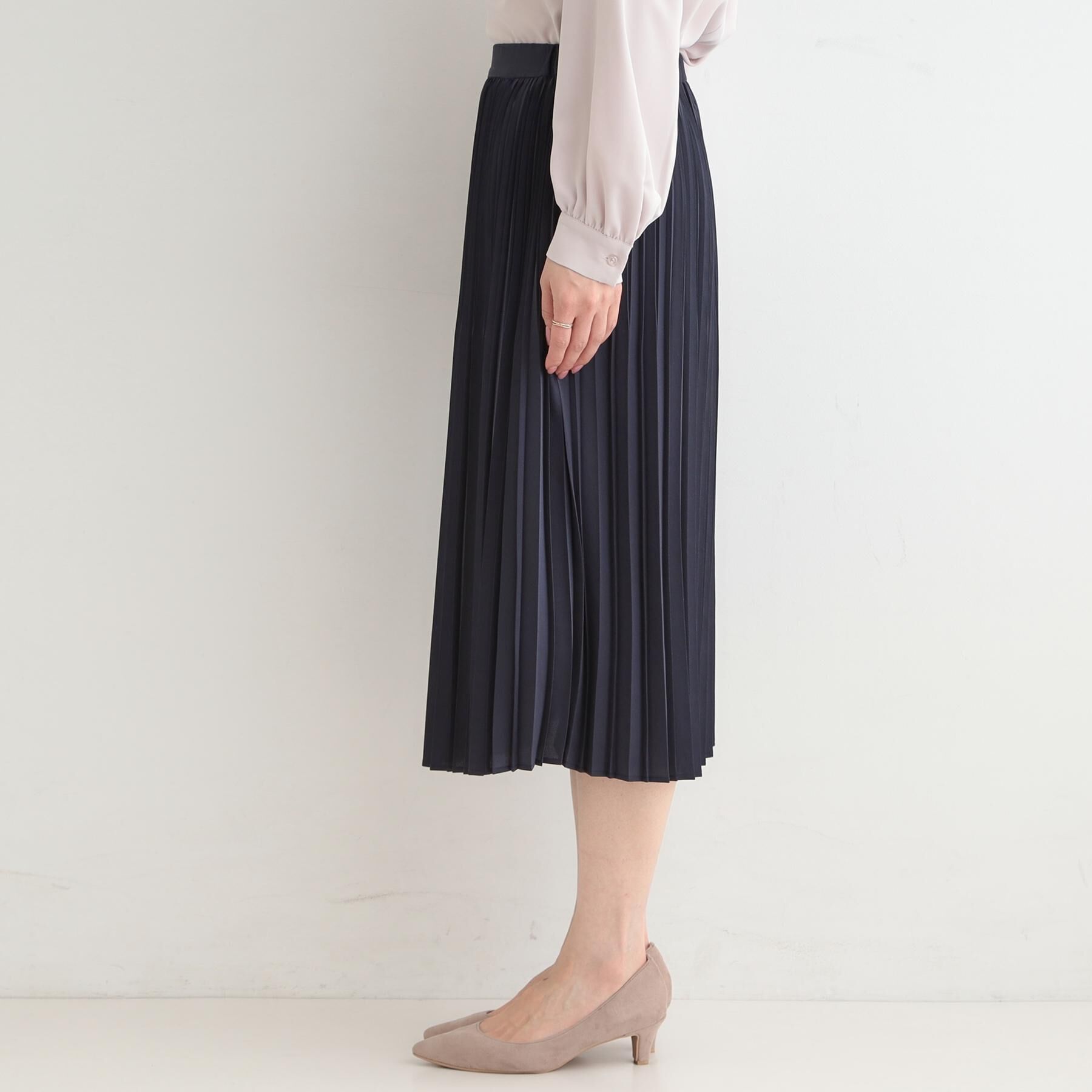 SHOO･LA･RUE「【着丈選べる】微ラメプリーツスカート」|スカート|