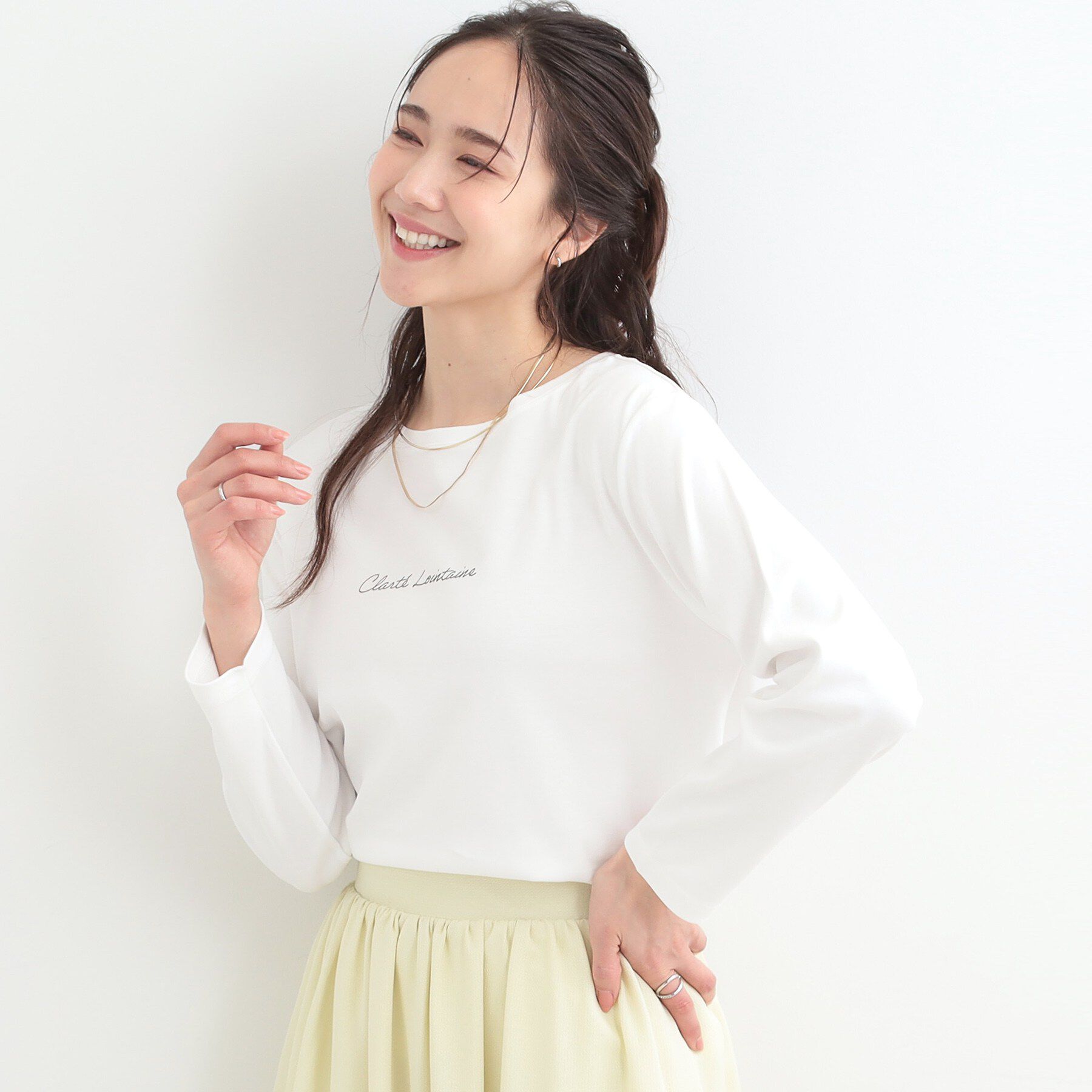 SHOO･LA･RUE「【接触冷感/UVカット/抗菌防臭】スムース ロゴロンT」|Tシャツ・カットソー|