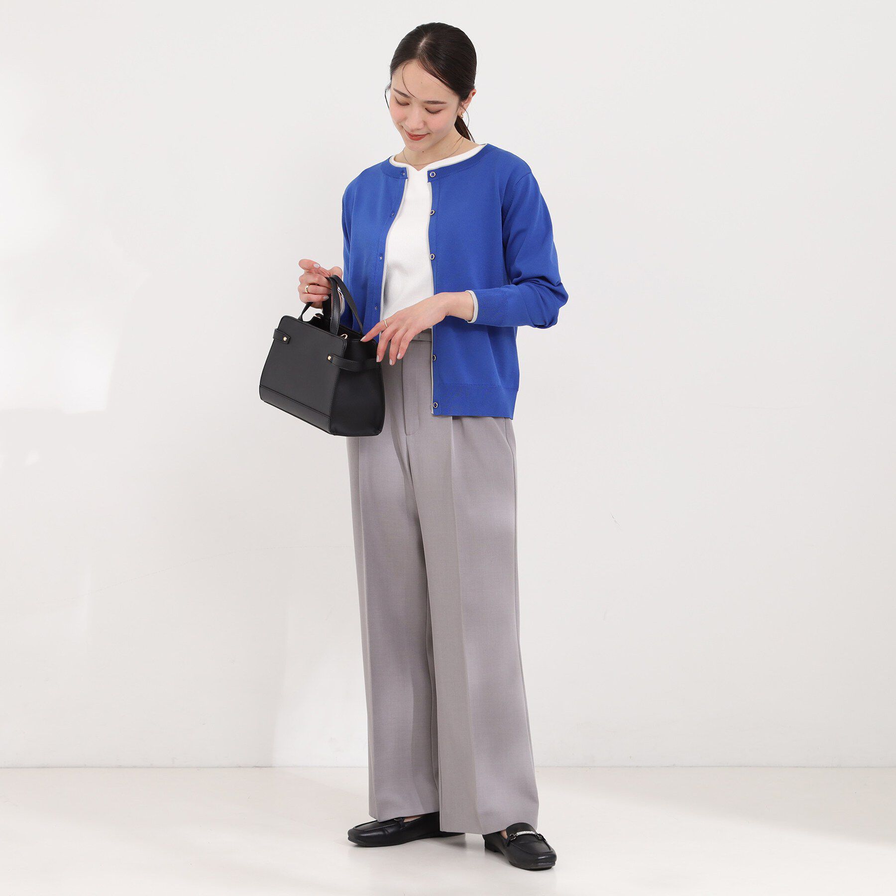 SHOO･LA･RUE「配色がコーデのアクセントに レイヤード風クルーカーディガン」|カーディガン|