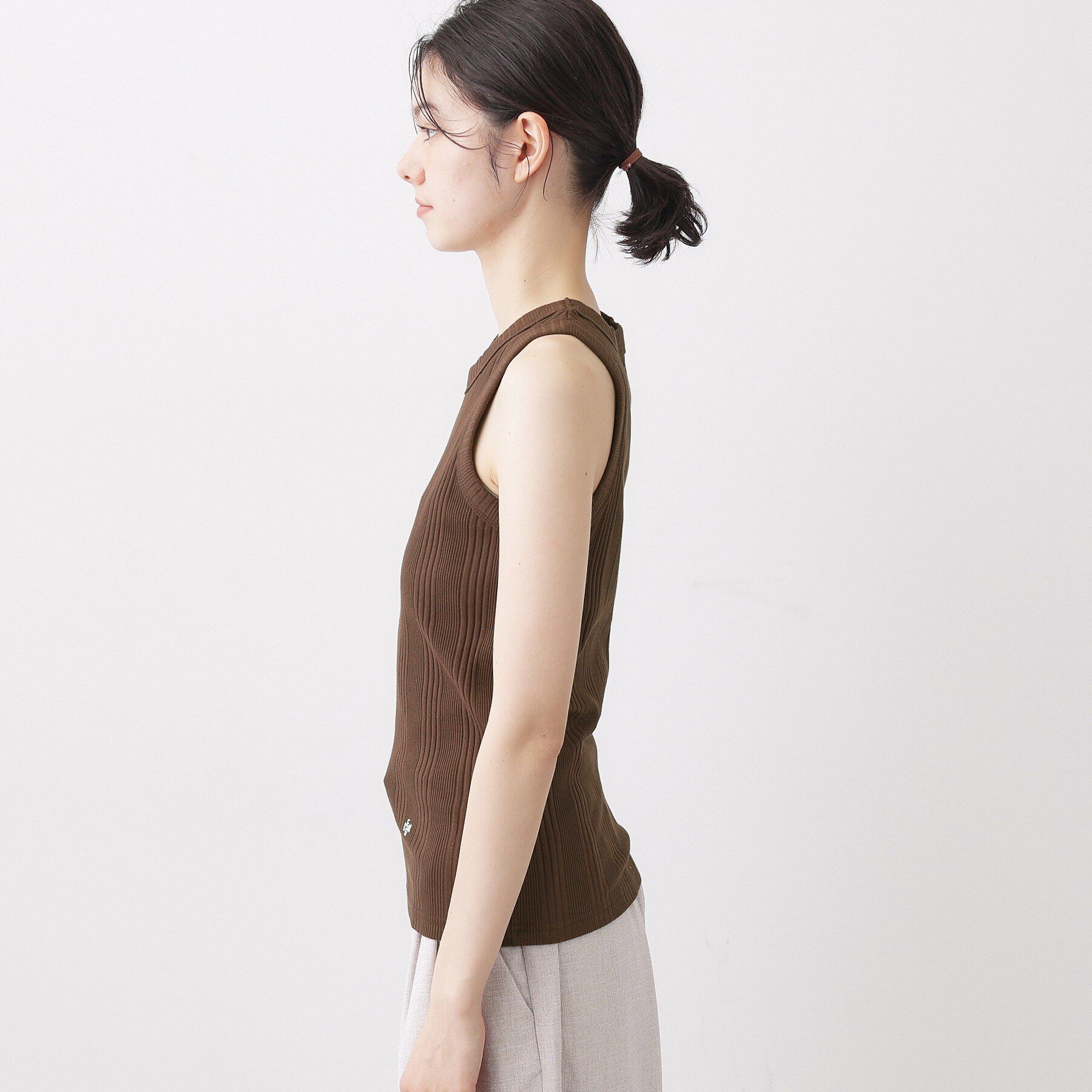 Dessin「【ユニセックス/洗える】クルーネックリブタンクトップ」|キャミソール|