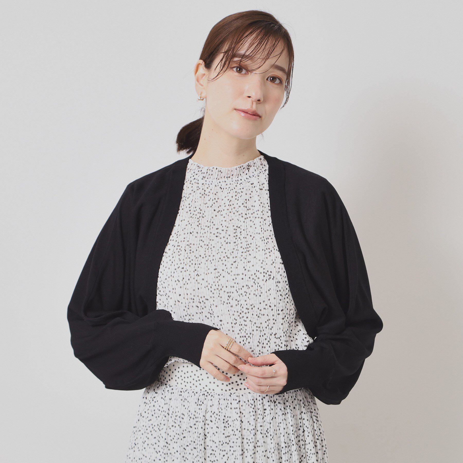 ITS&rsquo;DEMO「【UV／接触冷感／毛玉防止／手洗い可】ニットボレロ」|カーディガン|ブラック(019)