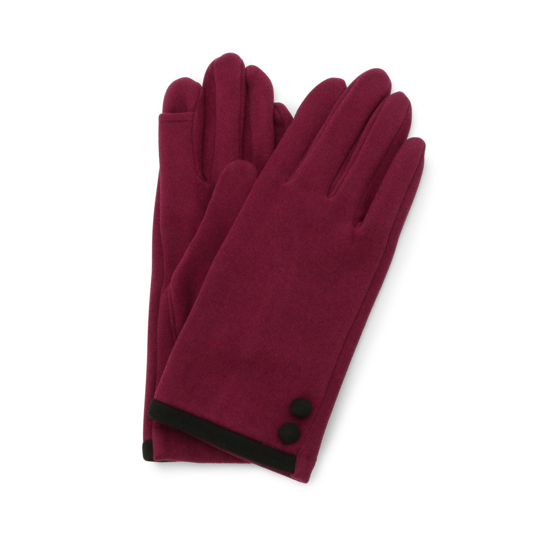 ITS&rsquo;DEMO「【手洗い可】くるみ釦グローブ」|手袋|レッド(063)