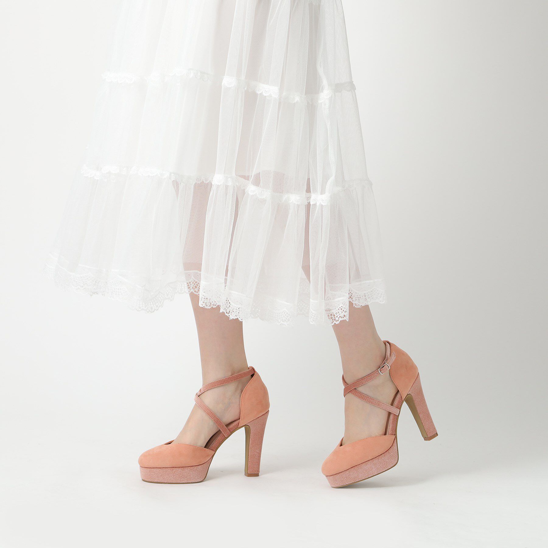 ESPERANZA「クロスストラップハイヒールセパレートパンプス」|パンプス|