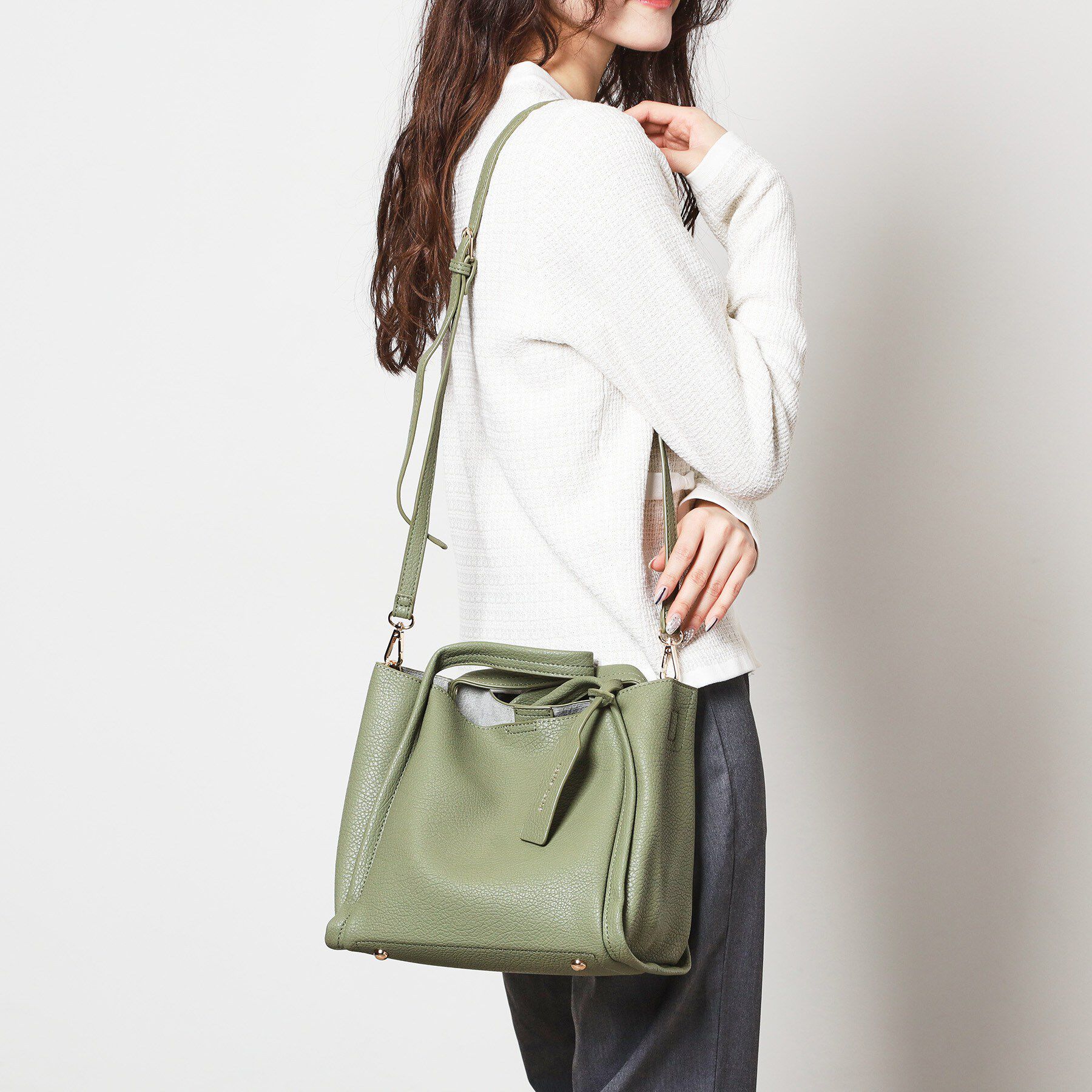 ESPERANZA「ミニショルダー付きミニトートバッグ」|トートバッグ|グリーン(022)