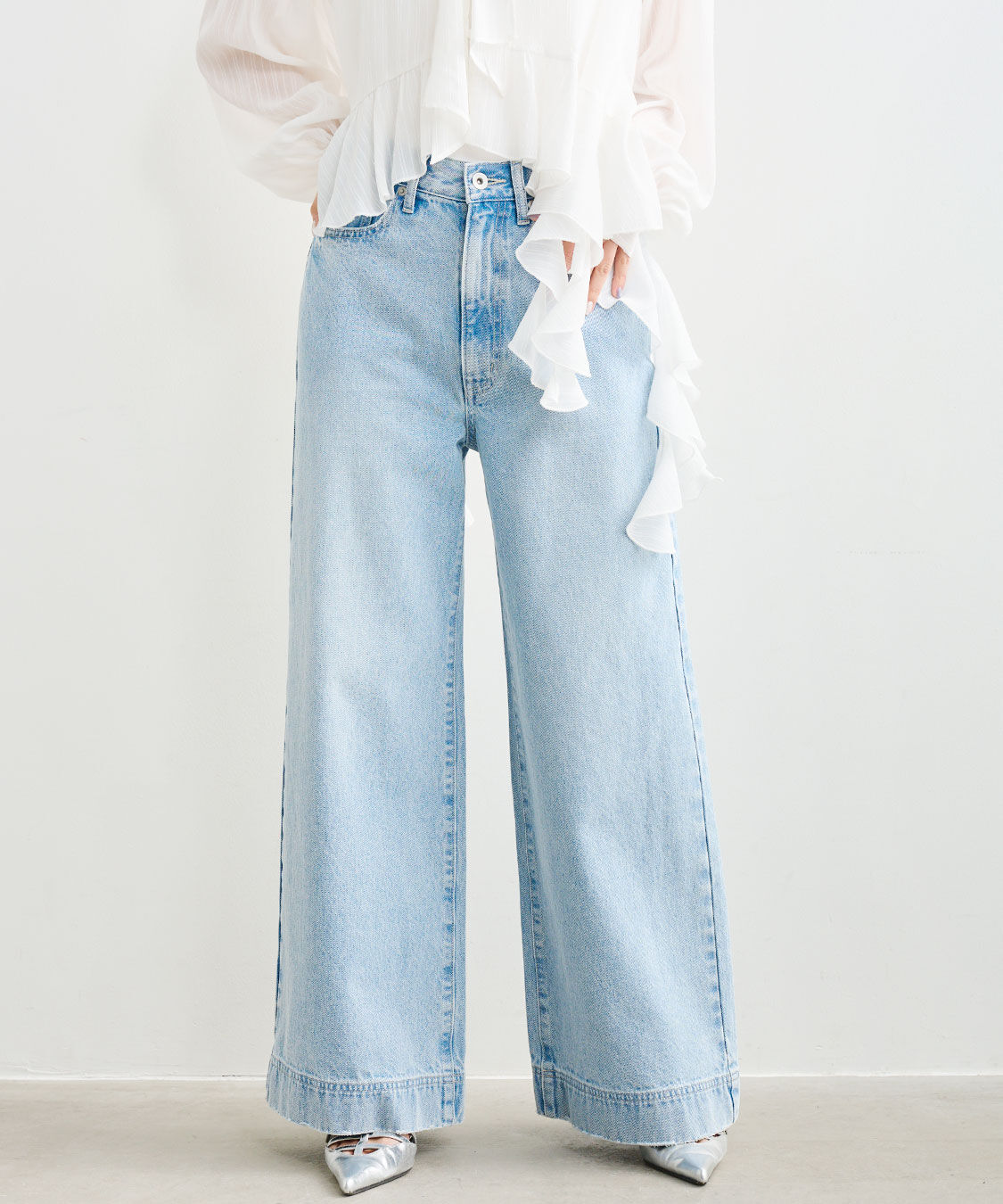 COCO DEAL「フレアワイドデニムパンツ」|デニム|