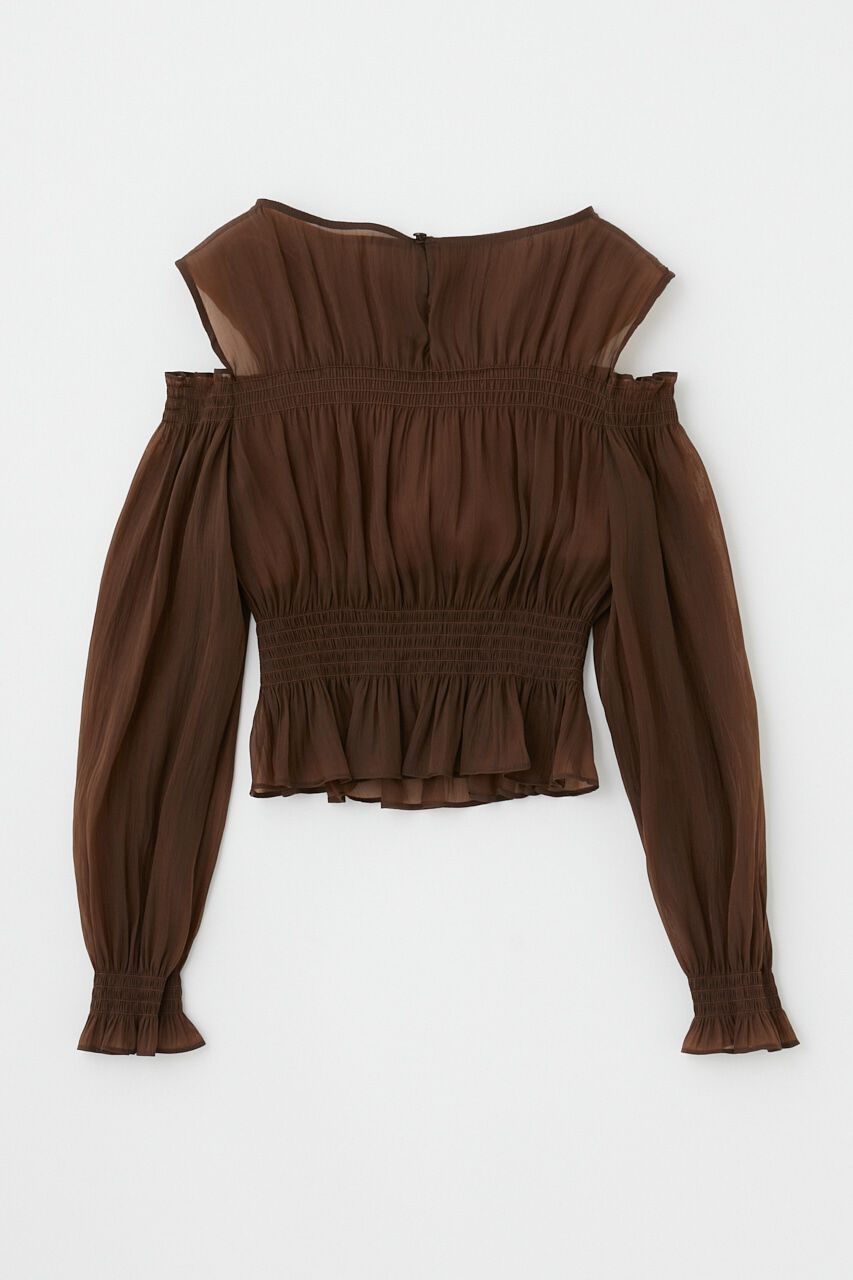 MOUSSY「SHEER GATHER ブラウス」|シャツ・ブラウス|