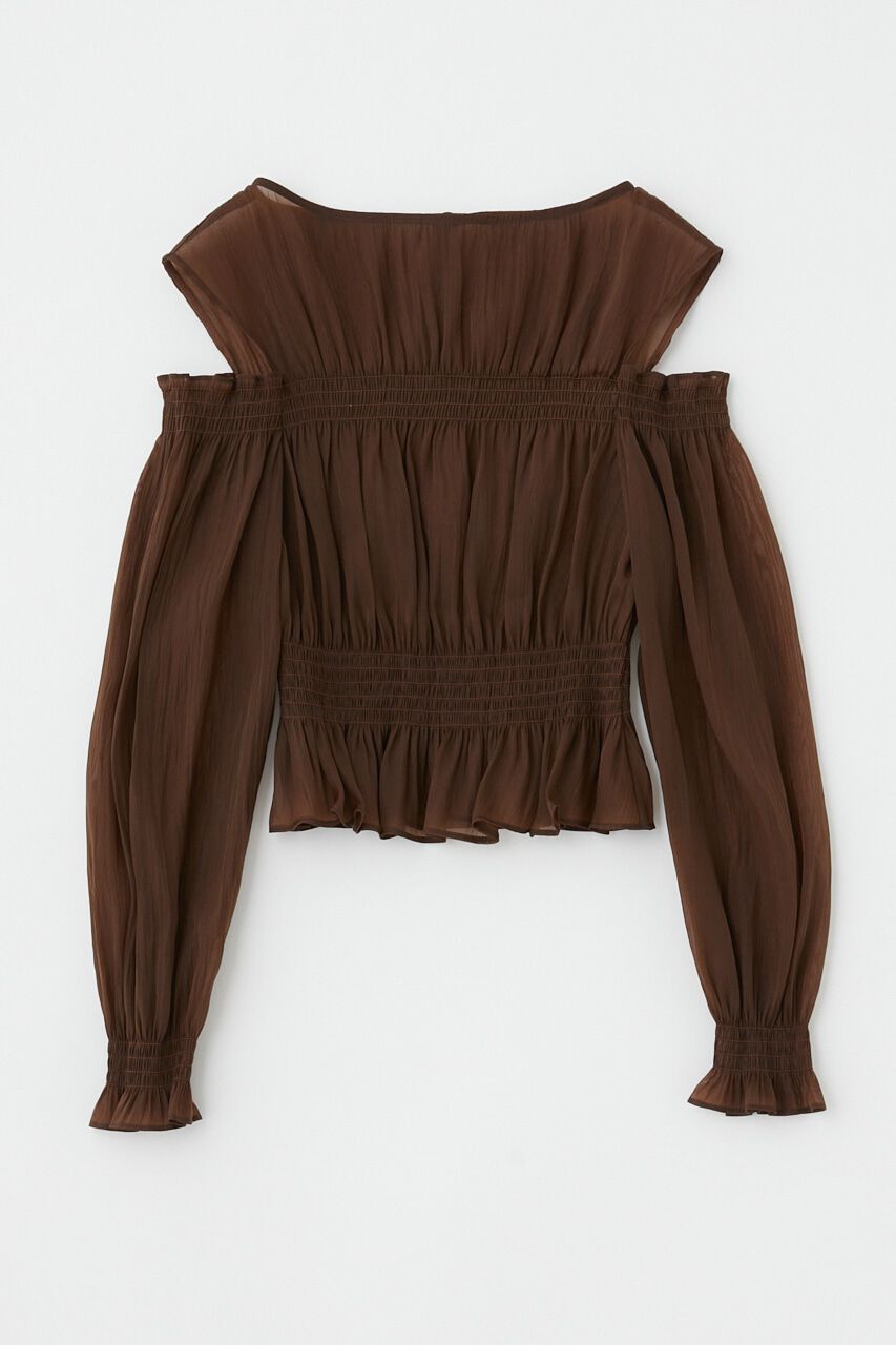 MOUSSY「SHEER GATHER ブラウス」|シャツ・ブラウス|