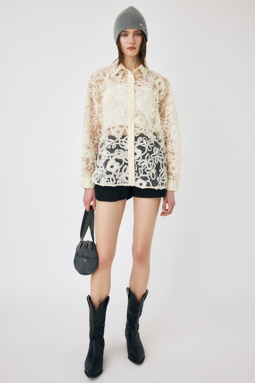 MOUSSY「RIBBON TULLE シャツ」|シャツ・ブラウス|