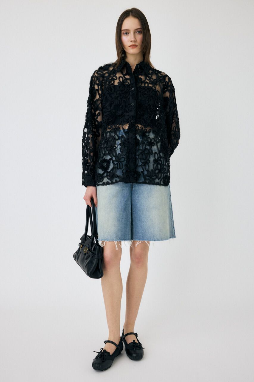 MOUSSY「RIBBON TULLE シャツ」|シャツ・ブラウス|