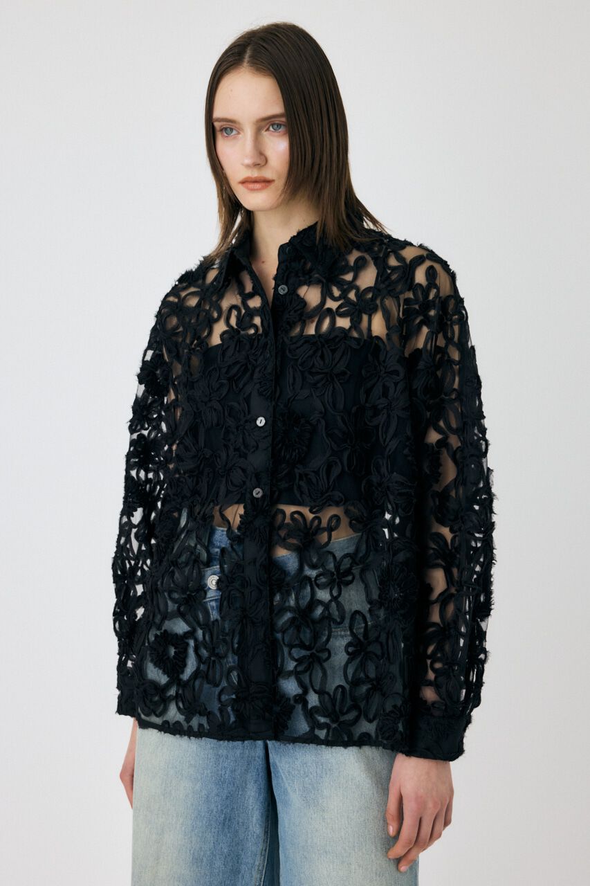 MOUSSY「RIBBON TULLE シャツ」|シャツ・ブラウス|