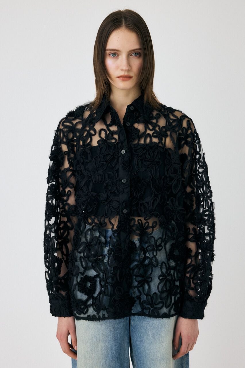 MOUSSY「RIBBON TULLE シャツ」|シャツ・ブラウス|