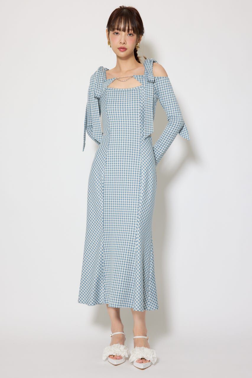 rienda「ギンガムチェックカットワンピース」|ワンピース|柄BLU5