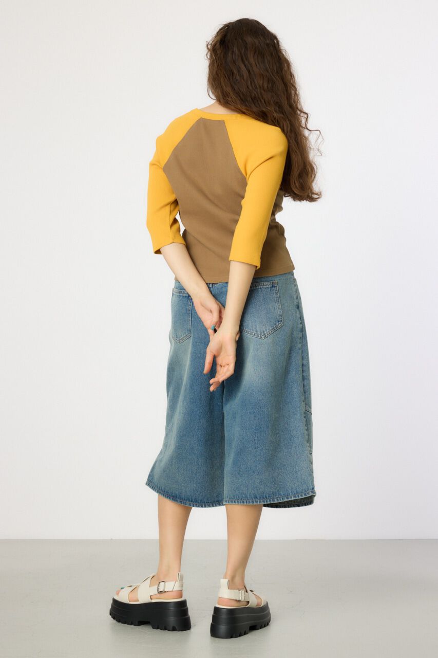 RODEO CROWNS「ダメージアップリケラグランリブ Tシャツ」|Tシャツ・カットソー|