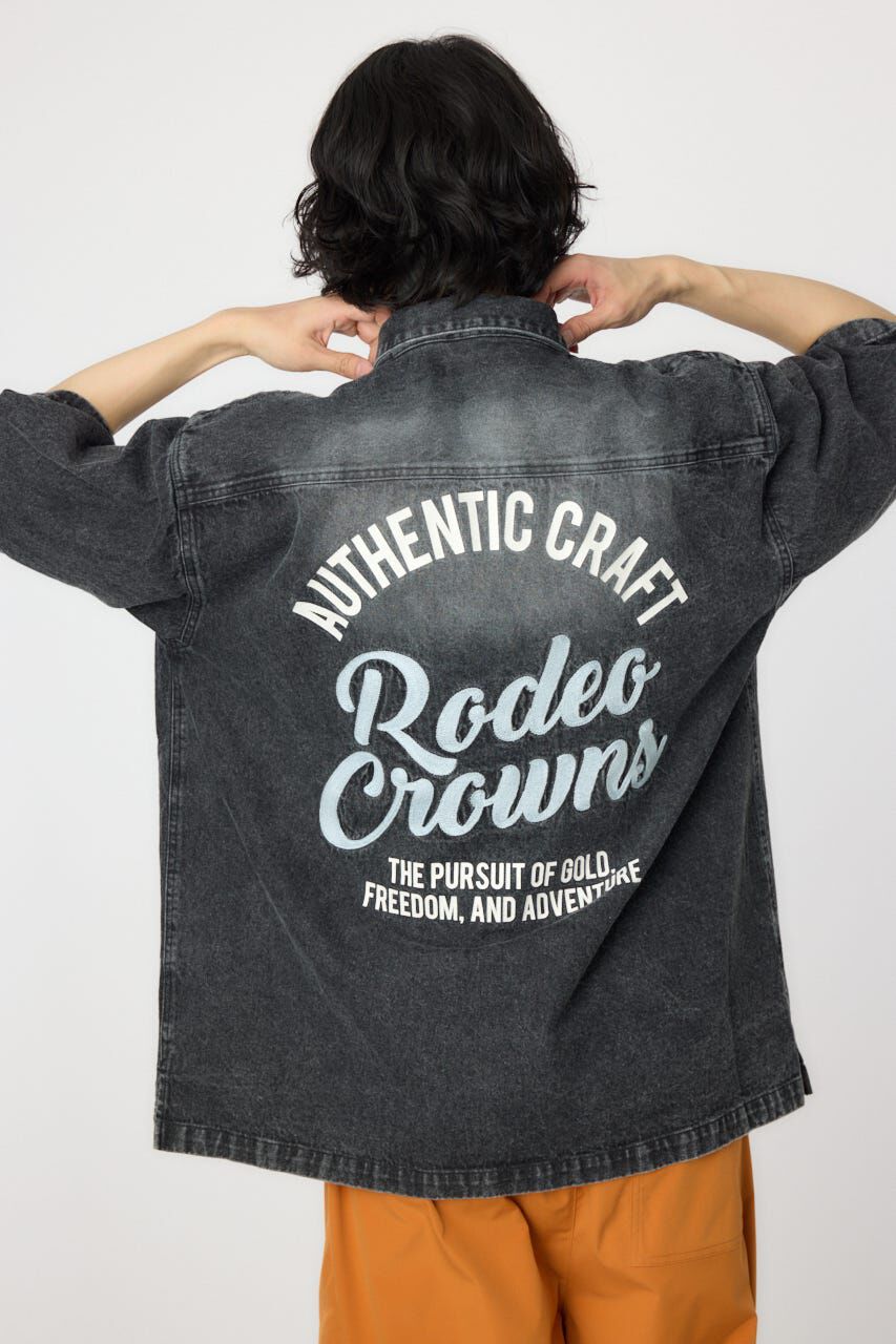 RODEO CROWNS「バックロゴフードデニムシャツ」|シャツ・ブラウス|BLK