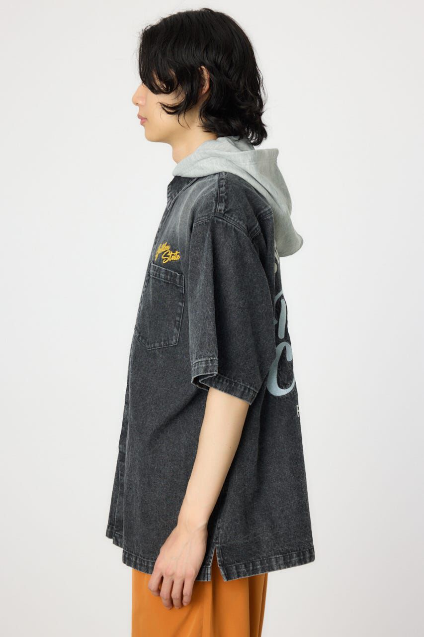 RODEO CROWNS「バックロゴフードデニムシャツ」|シャツ・ブラウス|