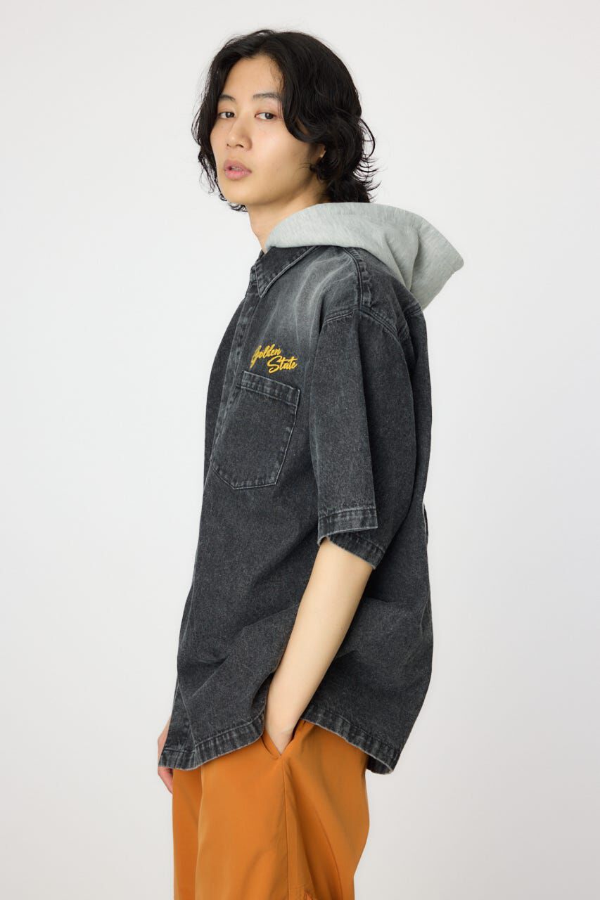 RODEO CROWNS「バックロゴフードデニムシャツ」|シャツ・ブラウス|