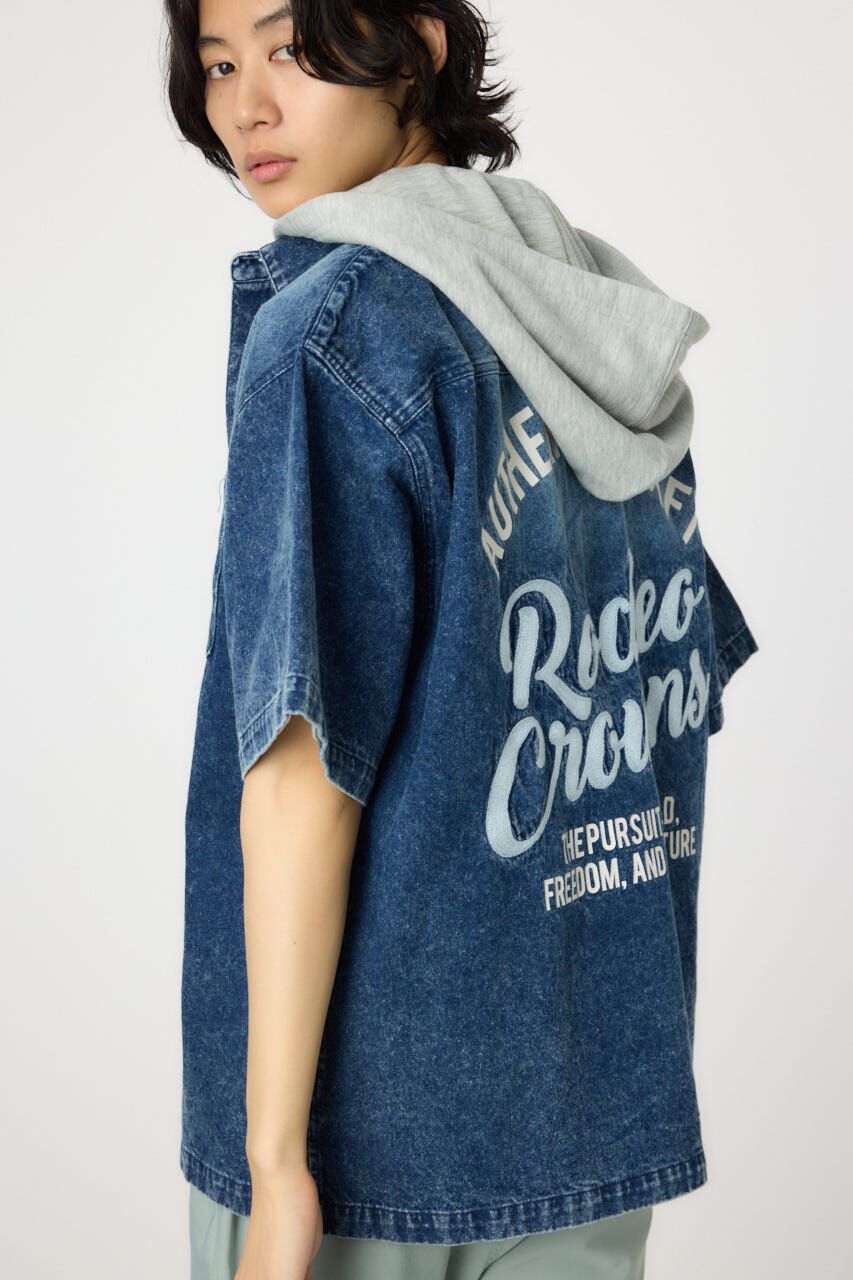 RODEO CROWNS「バックロゴフードデニムシャツ」|シャツ・ブラウス|