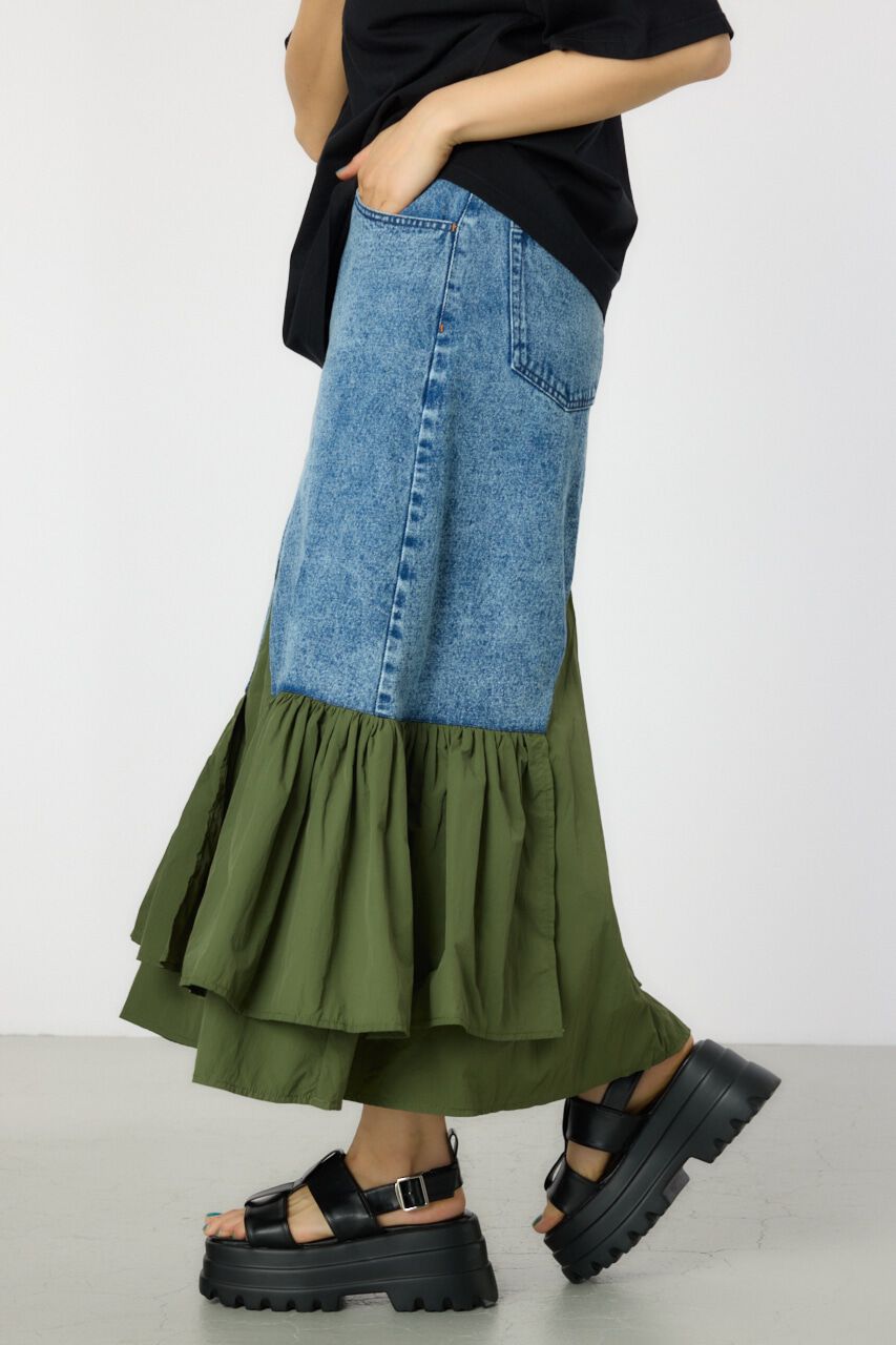 RODEO CROWNS「ケミカルデニム&times;ミリタリースカート」|スカート|