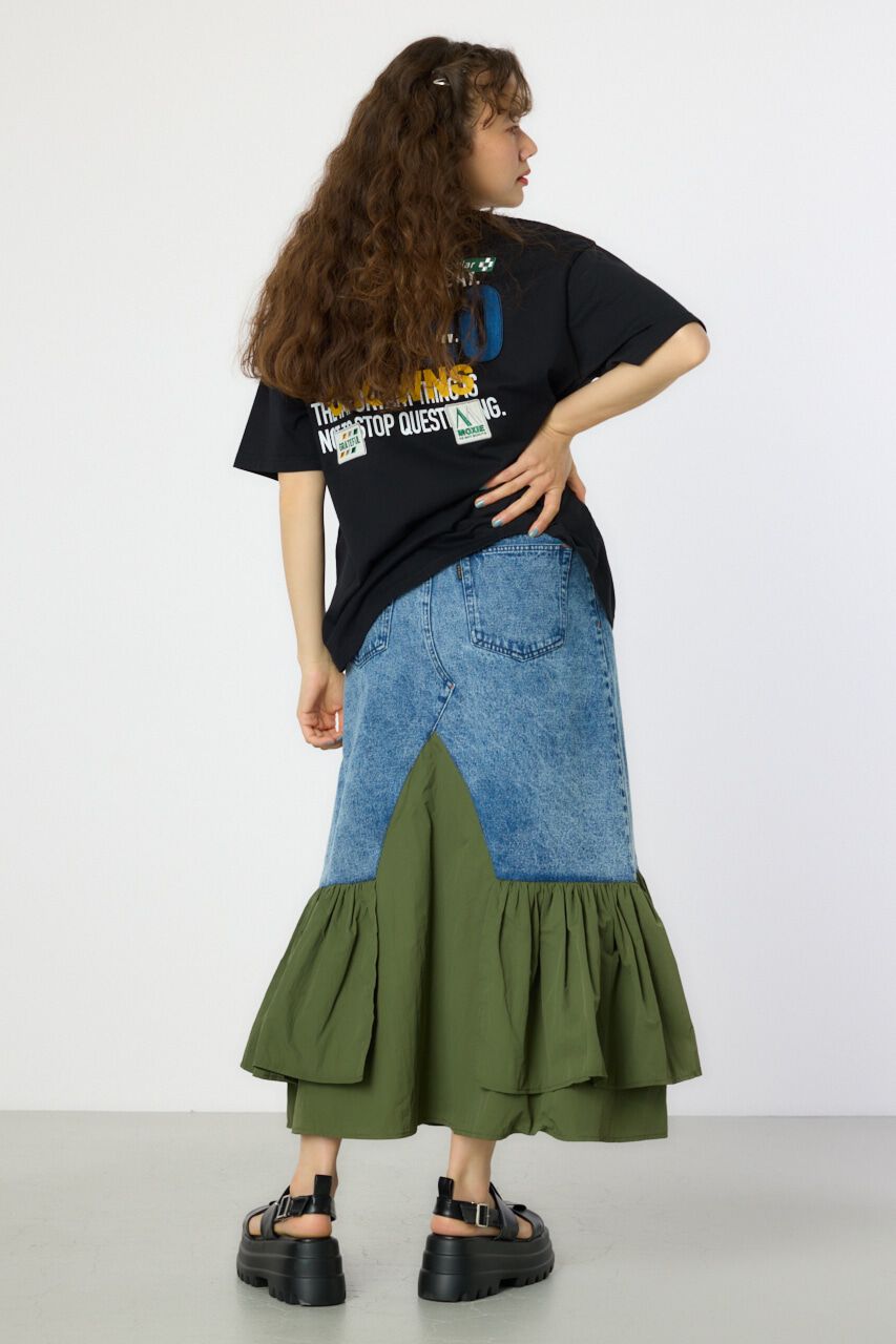 RODEO CROWNS「ケミカルデニム&times;ミリタリースカート」|スカート|