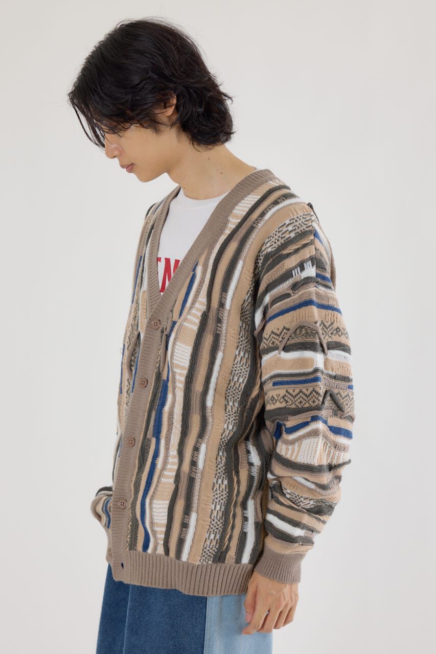 RODEO CROWNS「3Dマルチカラーニットカーディガン」|カーディガン|