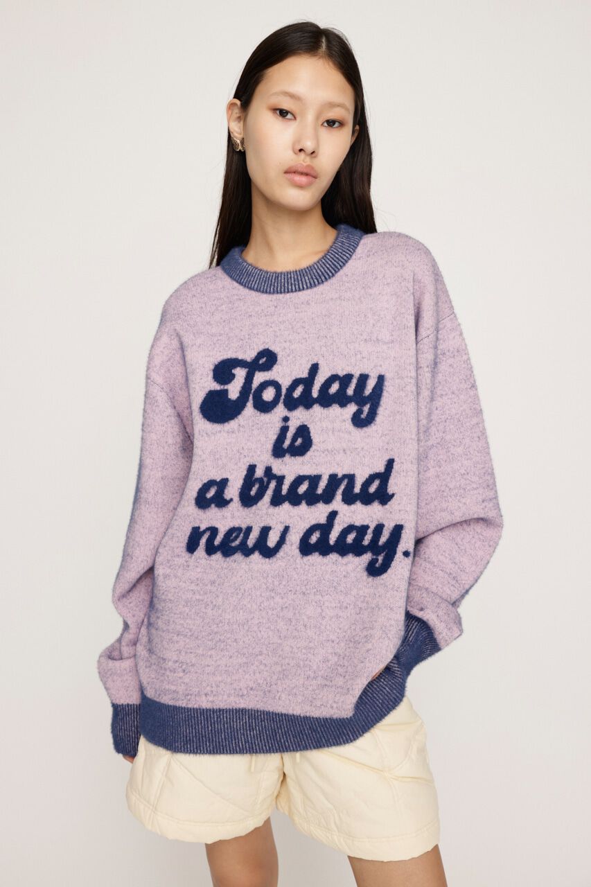 SLY「JQ LOGO MINKY LOOSE KNIT トップス」|ニット・セーター|M/PNK7