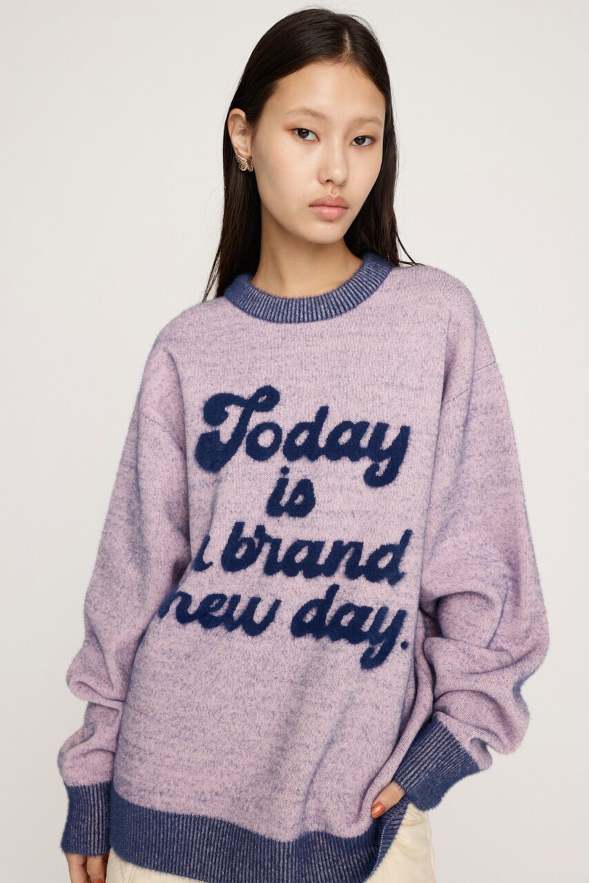 SLY「JQ LOGO MINKY LOOSE KNIT トップス」|ニット・セーター|