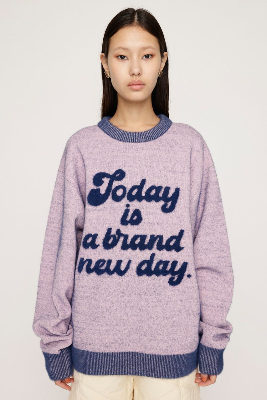 SLY「JQ LOGO MINKY LOOSE KNIT トップス」|ニット・セーター|