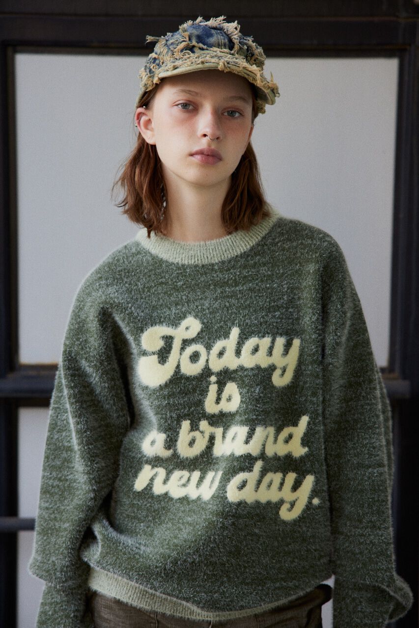 SLY「JQ LOGO MINKY LOOSE KNIT トップス」|ニット・セーター|