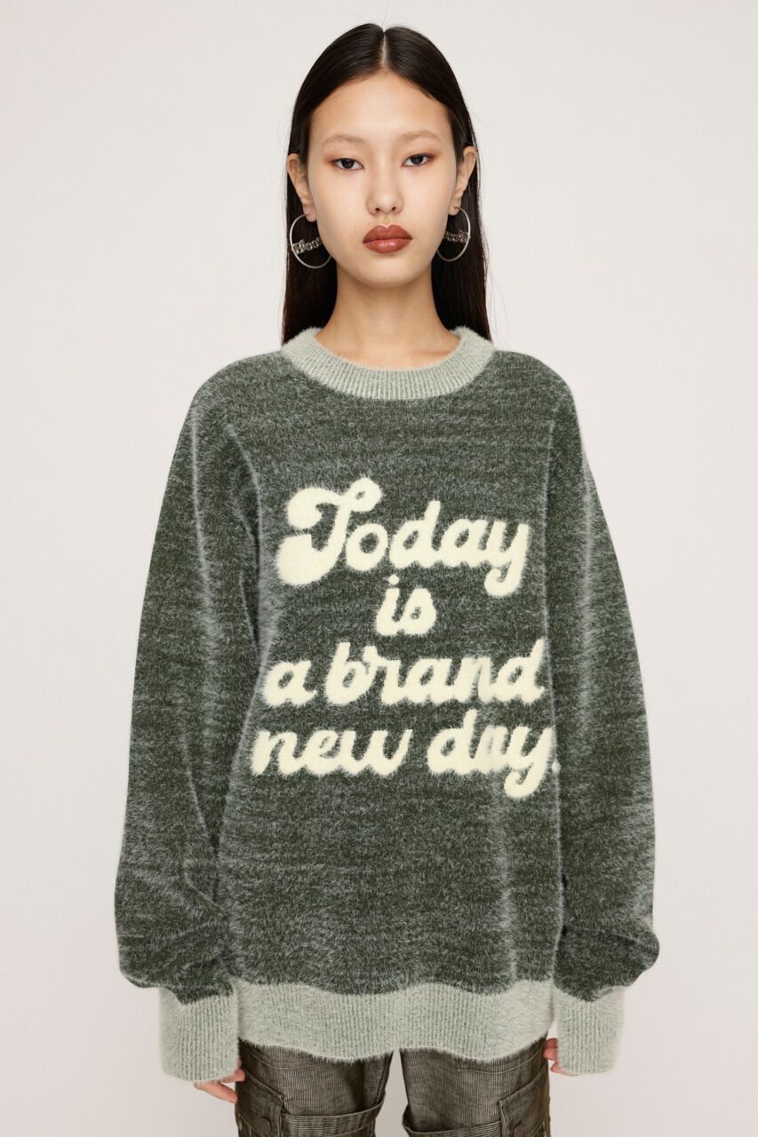 SLY「JQ LOGO MINKY LOOSE KNIT トップス」|ニット・セーター|