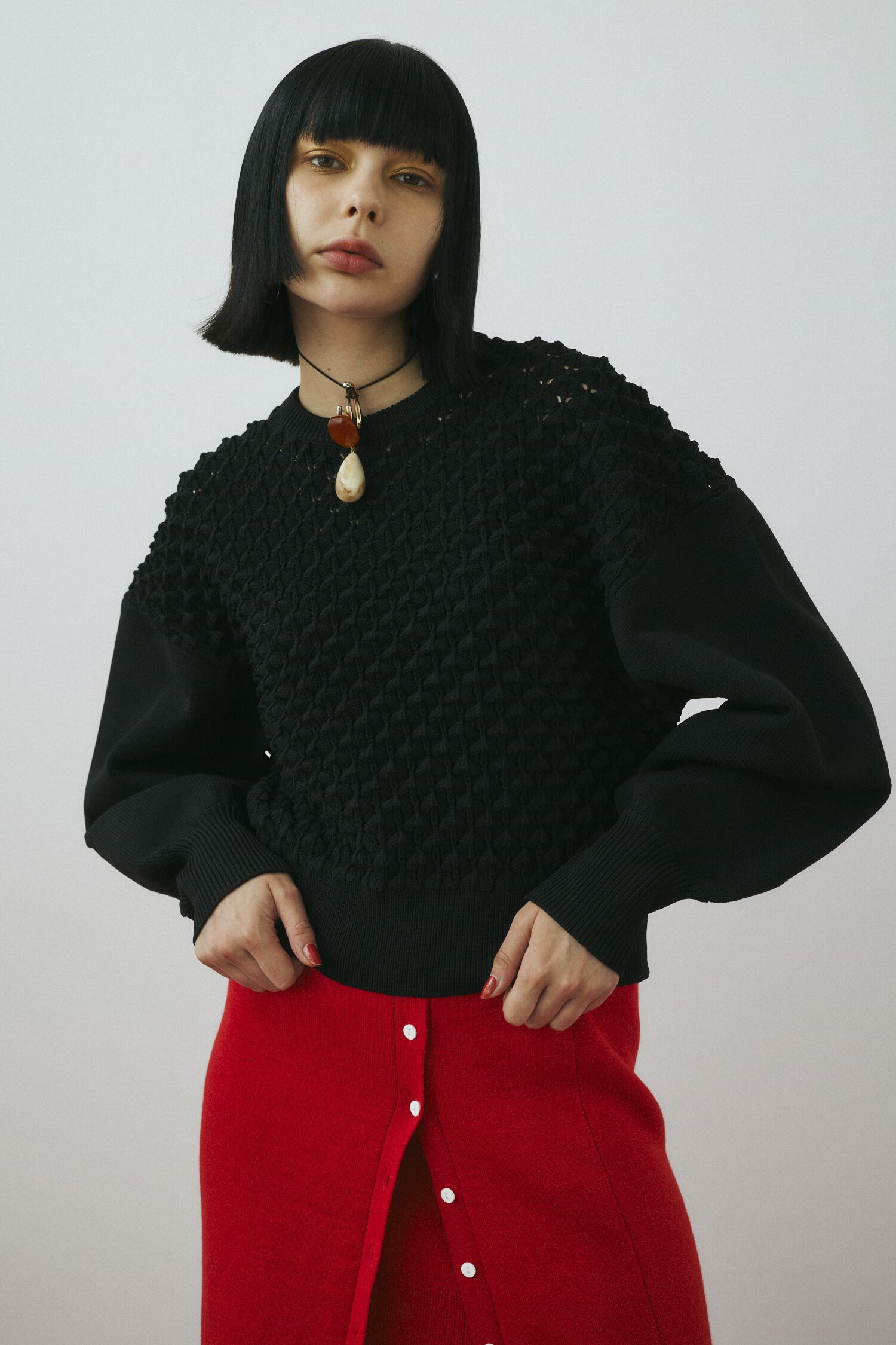 HeRIN.CYE「3D knit tops」|ニット・セーター|BLK
