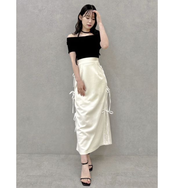 dazzlin「サイドレースリボントラックスカート」|スカート|