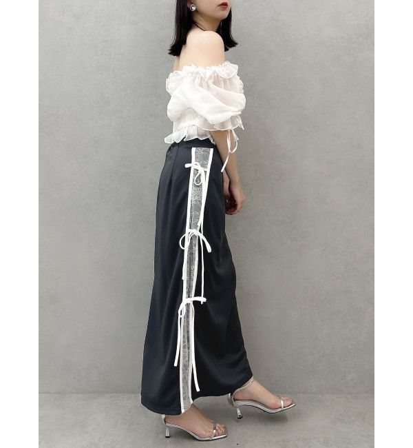 dazzlin「サイドレースリボントラックスカート」|スカート|