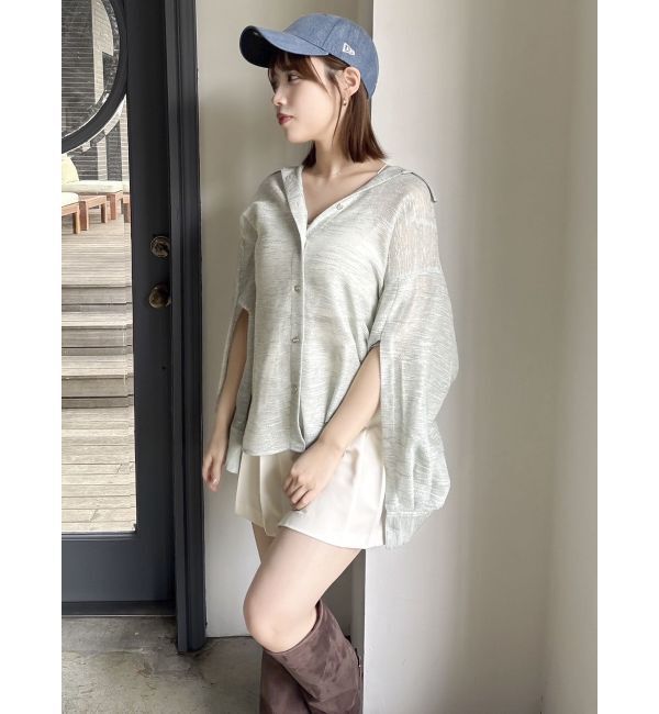 dazzlin「シアーツイードオーバーシャツ」|シャツ・ブラウス|