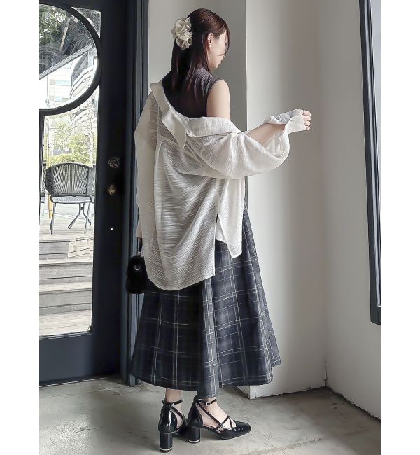 dazzlin「シアーツイードオーバーシャツ」|シャツ・ブラウス|