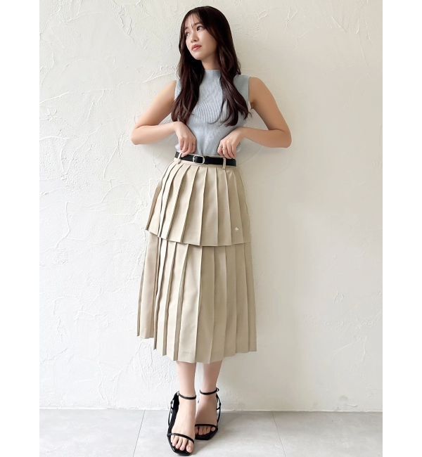 dazzlin「【POLO BCSコラボ/再生産】レイヤードプリーツミディスカート」|スカート|