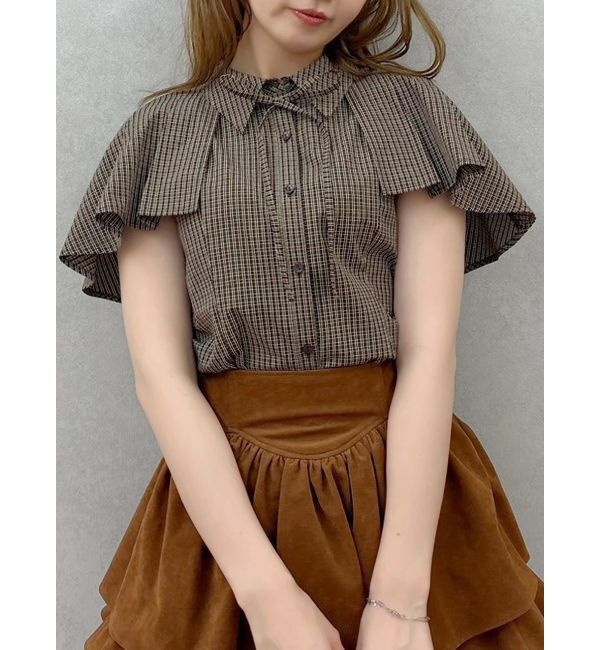 dazzlin「2WAYケープリボンブラウス」|シャツ・ブラウス|ブラウン