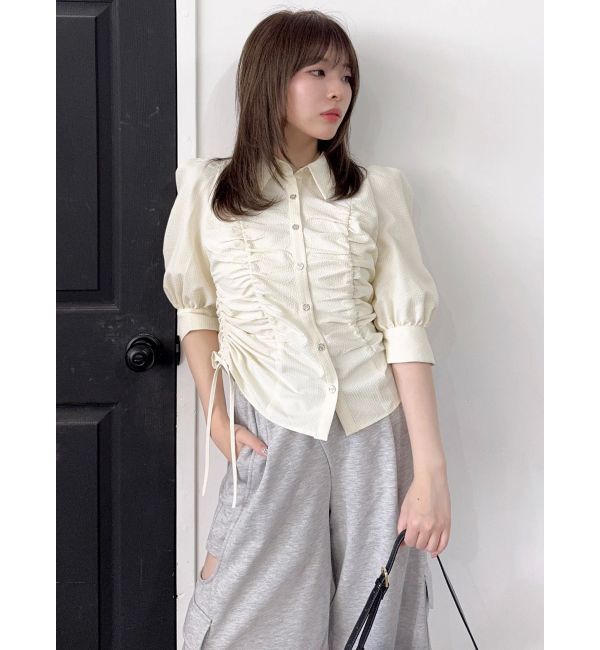 dazzlin「タックスリーブギャザーシャツ」|シャツ・ブラウス|