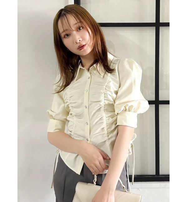 dazzlin「タックスリーブギャザーシャツ」|シャツ・ブラウス|