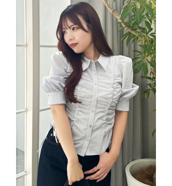 dazzlin「タックスリーブギャザーシャツ」|シャツ・ブラウス|