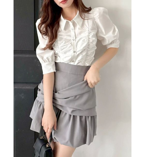 dazzlin「タックスリーブギャザーシャツ」|シャツ・ブラウス|