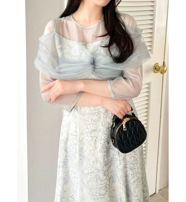 dazzlin「チュールベールジャカードドレス」|ワンピース|