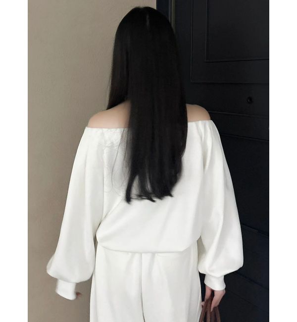 dazzlin「【吉田朱里】タックスリーブオフショルスウェット ※BLACK WEB限定カラー」|スウェット・ジャージ|