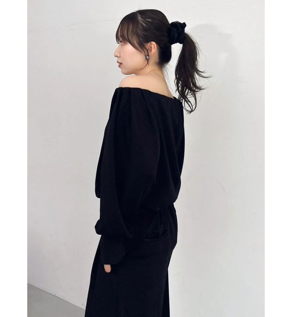 dazzlin「【吉田朱里】タックスリーブオフショルスウェット ※BLACK WEB限定カラー」|スウェット・ジャージ|