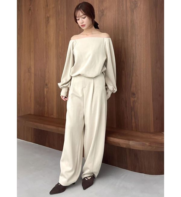 dazzlin「【吉田朱里】タックスリーブオフショルスウェット ※BLACK WEB限定カラー」|スウェット・ジャージ|