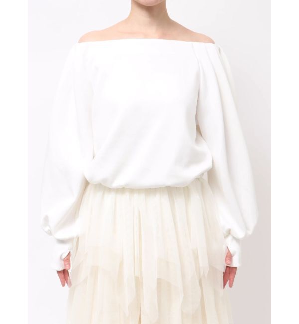 dazzlin「【吉田朱里】タックスリーブオフショルスウェット ※BLACK WEB限定カラー」|スウェット・ジャージ|