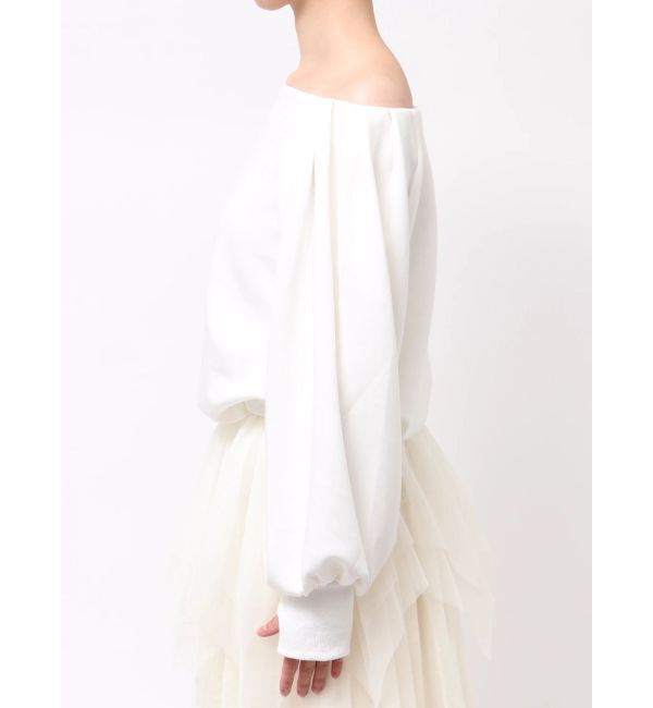 dazzlin「【吉田朱里】タックスリーブオフショルスウェット ※BLACK WEB限定カラー」|スウェット・ジャージ|