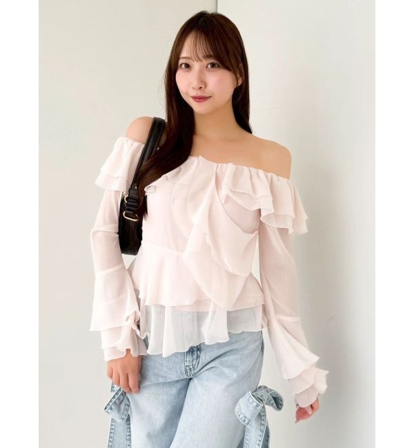 dazzlin「シアーティアードフリルオフショルブラウス」|シャツ・ブラウス|